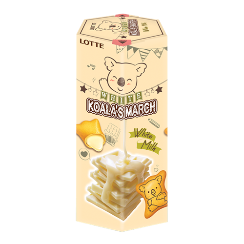 Koala's March Biscuit White Milk Cream 37g | 乐天 小熊 注心饼干 白奶油口味 37g
