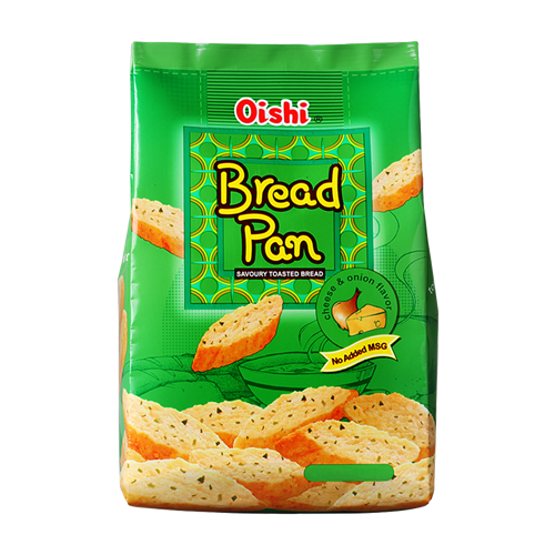 Oishi Bread Pan Savoury Toasted Cheese & Onion 42g | Oishi 面包片 咸烤奶酪和洋葱味 42g
