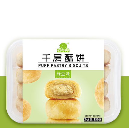 果子町园道 千层酥 绿豆味 250g | GZTYD Puff Pastry Green Beans 250g