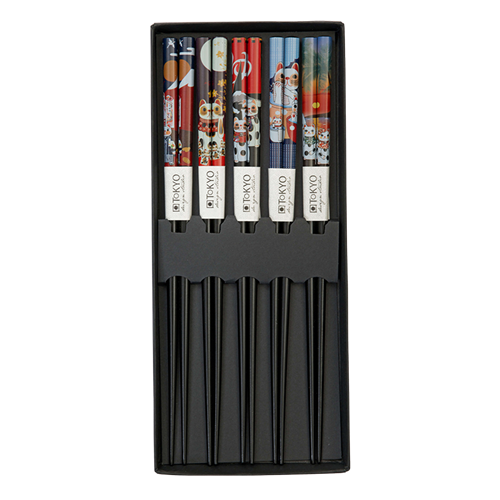 CN Chopstick Lucky Cat - 5 pair | CN 筷子 招财猫 5双装
