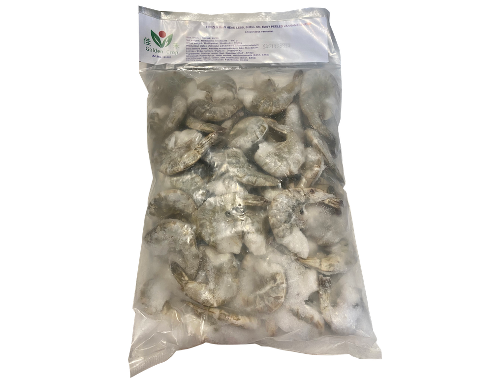 GC VN Vannamei Shrimps 26/30 HLSO easy peeled 800g | GC 越南开背白虾 26/30 800g