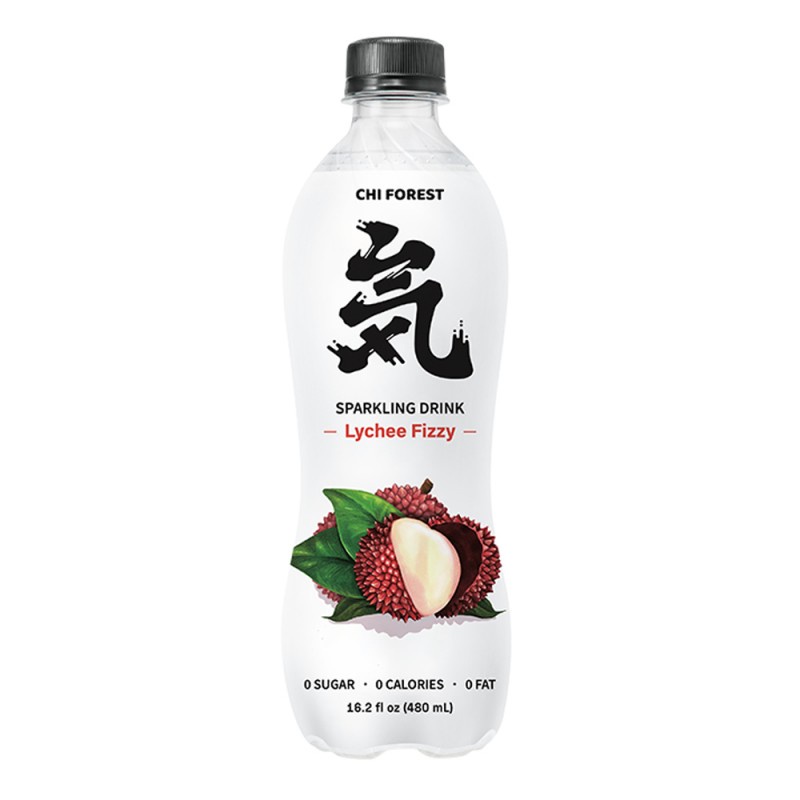 Genki Forest Sparkling Water Lychee Fizzy Flavor 480 ml | 元气森林苏打水 荔枝味 480 ml