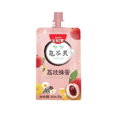 SHT Herbal Jelly Honey Lychee Flavor 253g | 生和堂 可吸龟苓膏 蜂蜜荔枝味 253g