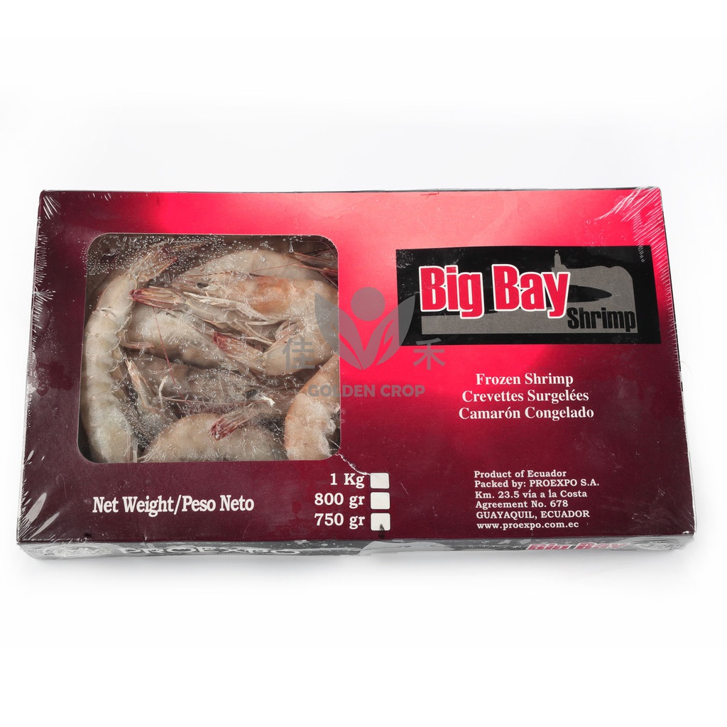 Big Bay HOSO Shrimp 20/30(21/30) 750g  | Big Bay 白虾 20/30(21/30) 有头有壳 750g