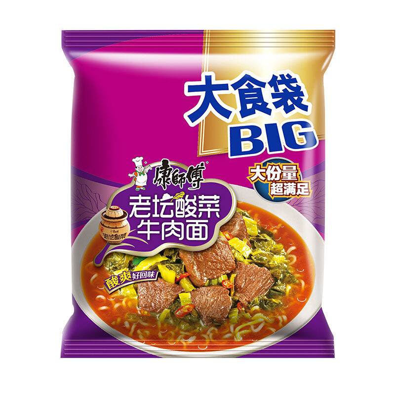 康师傅 老坛酸菜牛肉面(大) 162g | Mr. Kons instant noodles sauerkraut beef 162g