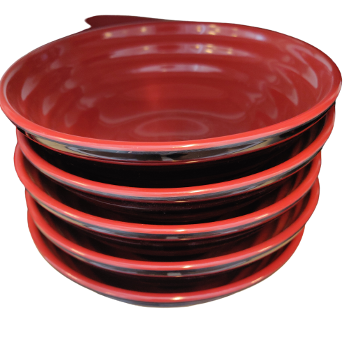 密胺7.9''螺纹碗 红黑 538A | Melamine 7.9'' Threaded Bowl Red&Black 538A