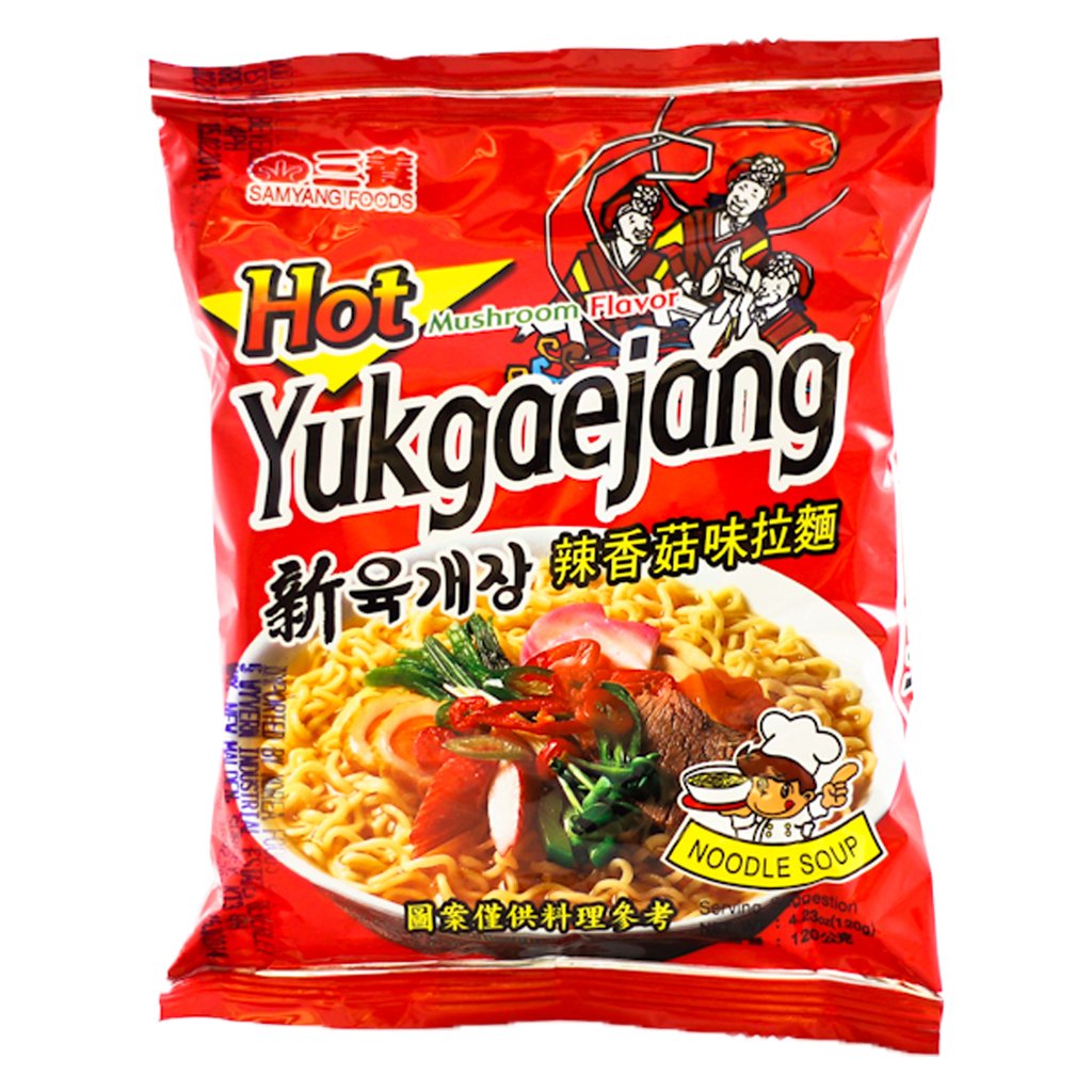 KR Samyang Instant Noodle Yukgaejang hot mushroom 120g |  韩国三养 辣香菇味拉面120g 