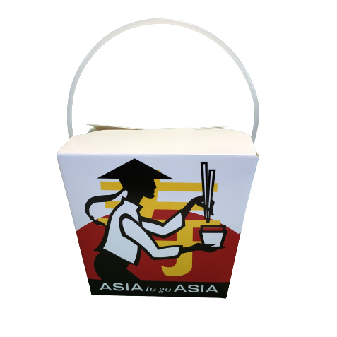 中餐 三色福字 纸质 外卖盒 750ml(26 OZ) | 26 OZ Noodle Box ASIA TO GO ASIA / Take Away Paper Box 750ml (500sets)