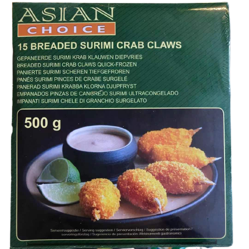 Asian Choice 15/16 Breaded Surimi Crab Claws  (Muslitos) 500g | 面包糠炸蟹钳 15/16 500g