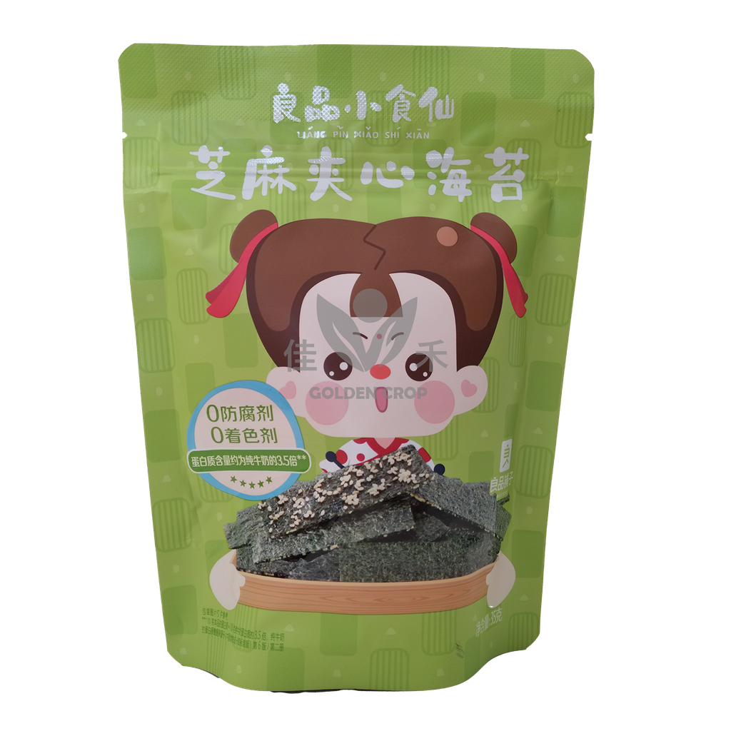 Bestore Seaweed Sesame Thins 35g | 良品铺子 芝麻夹心海苔 35g