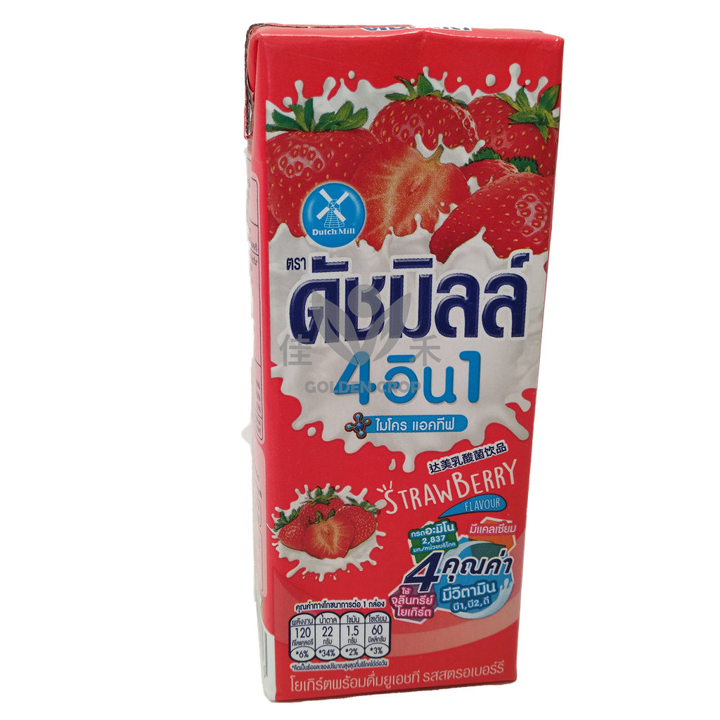 DutchMill Strawberry Drink Uht 180ml | TH达美 草莓味 软装饮料 180ml