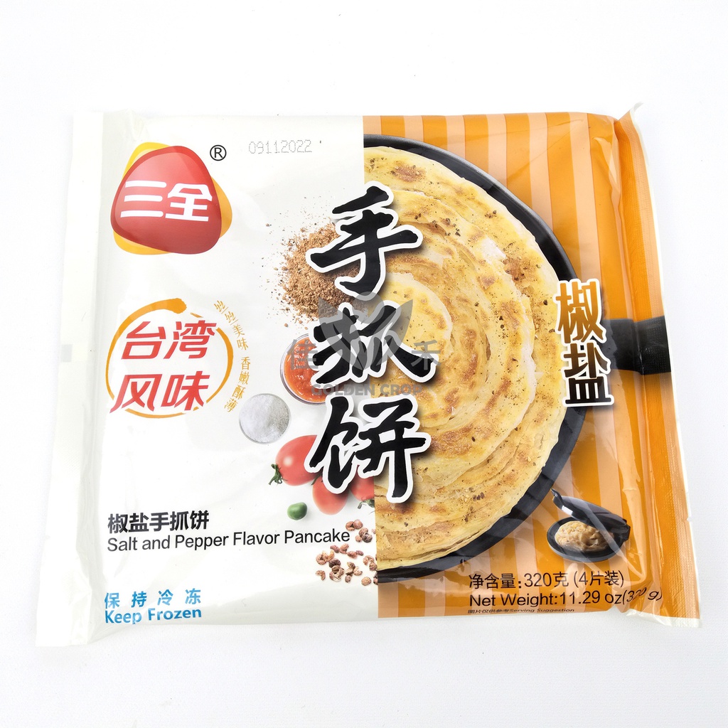 SQ Pancake Salt and Pepper Flavor 320g | 三全 手抓饼 椒盐味 320g