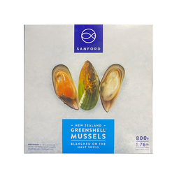 [80833] Sanford NZ Halfshell Mussels 800g M Size | Sanford 青口 800g 中号