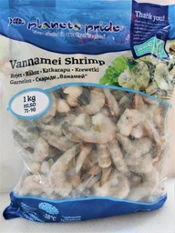 [80705] PLANETS PRIDE Vannamei Shrimp HLSO 71/90 IQF 750g | PP 白虾 无头有壳 71/90 750g