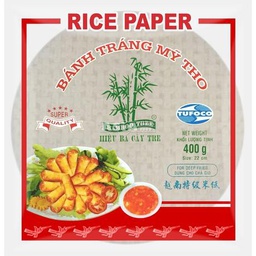 [30962] 竹树牌 圆形炸用米纸 22cm 400g | Bamboo Tree Rice Paper Deep Fry Round 22cm 400g
