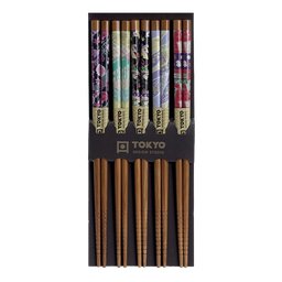 [70458] Tokyo Design Studio Chopsticks Flowers 5 pairs | TDS 日式花草纹样 筷子 5双装