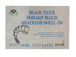 [81063] GC 21/25 黑虎大虾 (无头有壳) 1.8kg (净重 1.44kg) | GC Brand Black Tiger Shrimps 21/25 HLSO 1.8kg (1.44kg)