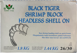 [81064] GC Brand Black Tiger Shrimps 26/30 HLSO 1.8kg (1.44kg) | GC 26/30 黑虎大虾 (无头有壳) 1.8kg (净重 1.44kg）