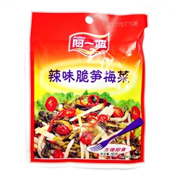 [20636] AYB Spicy Crispy Bamboo and Plum Vegetables 80g | 阿一波 辣味脆笋梅菜 80g