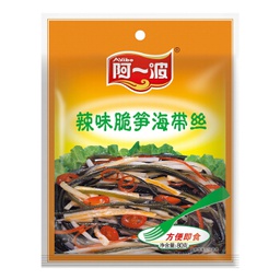 [20656] AYB Spicy Crispy Bamboo Shoots and Seaweed Shreds 80g | 阿一波 辣味脆笋海带丝 80g