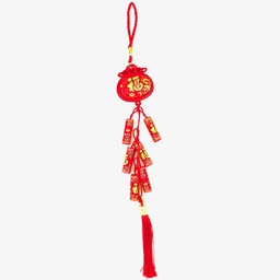 [90058] Chinese knot Six Firecrackers 50*10cm | 中国结 毛毡中国结挂6头红炮 50*10cm