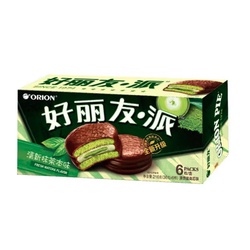 [62056] ORION Filled Biscuit with Chocolate Matcha Flavour 216g | 好丽友 巧克力派 抹茶味 216g