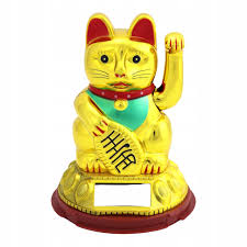 [90059] NF Fortune Cat Solar Gold 15cm | NF 招财猫 15cm