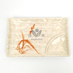 [70302] 密胺11.3''长方烧物皿 秋草 BA22 | Melamine 11.3'' Rectangular Plate Autumn Grass BA22