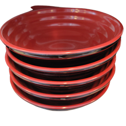 [70310] Melamine 7.9'' Threaded Bowl Red&Black 538A | 密胺7.9''螺纹碗 红黑 538A