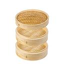 [70070] Bamboo Steamer (8 inch - 20.30cm) | 8寸-20.3cm 竹制蒸笼[2底1盖]