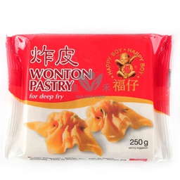 [80209] HAPPY BOY WONTON PASTRY for deep fry 250g | 福仔 炸云吞皮 250g