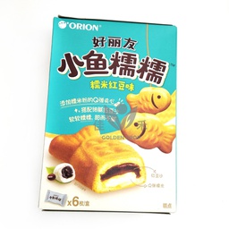 [61040] Orion Sticky Rice Pie-Red Bean Flavor 168g | 好丽友 小鱼糯糯 糯米红豆味 168g
