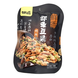 [60772] Ganyuan Shrimp and Bean BBQ Flavor 75g | 甘源 烤肉虾条豆果 75g
